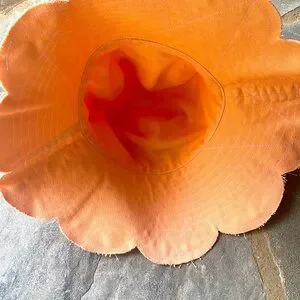 Anthropologie-Reversible Flower Canvas Bucket Hat- Peachy Orange Anthropologie x ASN – The Florette Pink Straw Bucket Hat for  main image 4
